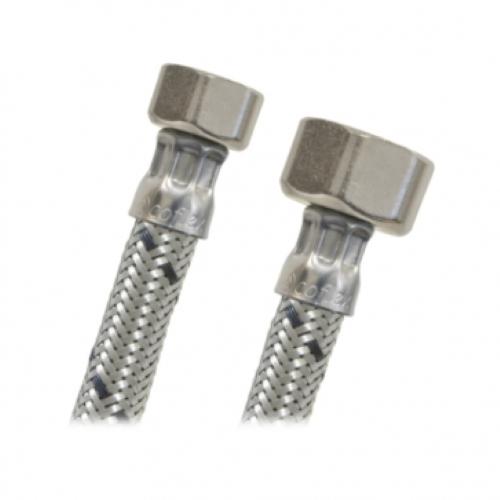 CONECTOR FLEXIBLE DE ACERO INOXIDABLE PARA LAVABO Y FREGADERO 3/8" X 1/2" ROSCA INTERNA 40 cm COFLEX