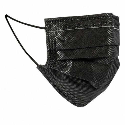CUBREBOCA NEGRO TRICAPA PLISADO IUSA