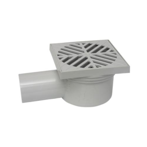 COLADERA PVC CON DESCARGA LATERAL CON REGILLA PLASTICA Y TRAMPA INTEGRADA COFLEX