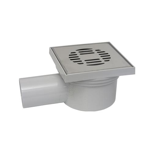 COLADERA PVC CON DESCARGA LATERAL CON REJILLA ACERO INOXIDABLE CON TRAMPA INTEGRADA COFLEX