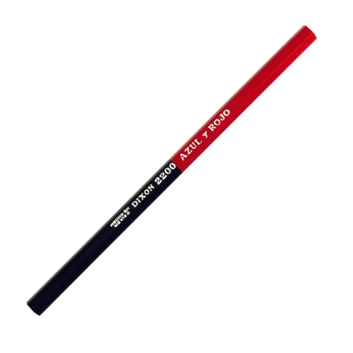 LAPIZ BICOLOR DELGADO AZUL Y ROJO DIXON