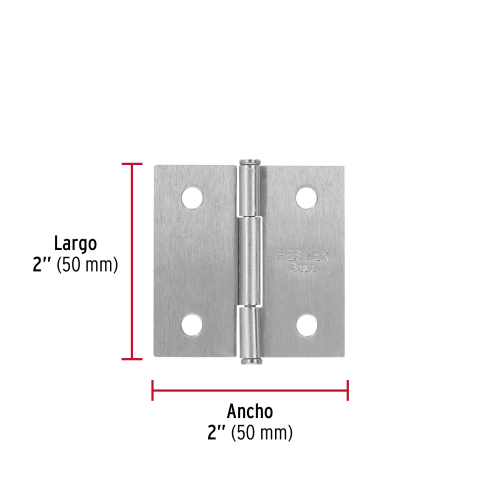 BISAGRA CUADRADA 2 SATINADO CABEZA PLANA BASIC