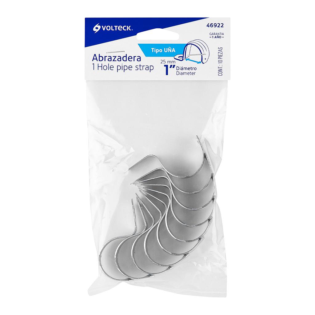 BOLSA CON 10 ABRAZADERAS 1 TIPO UÑA PARA TUBO, VOLTECK