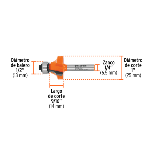 BROCA P/ROUTER REDONDEADO 1 C/BALERO