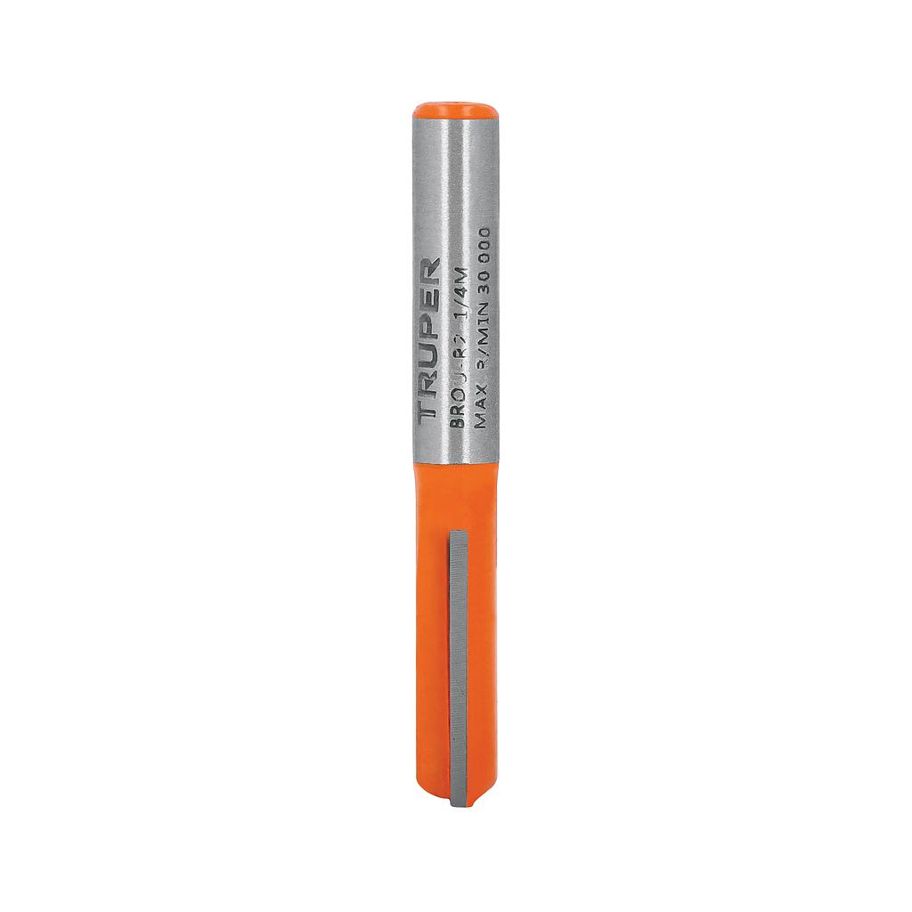 BROCA PARA ROUTER, RECTA 2 FILOS, 1/4, MEDIANA, TRUPER