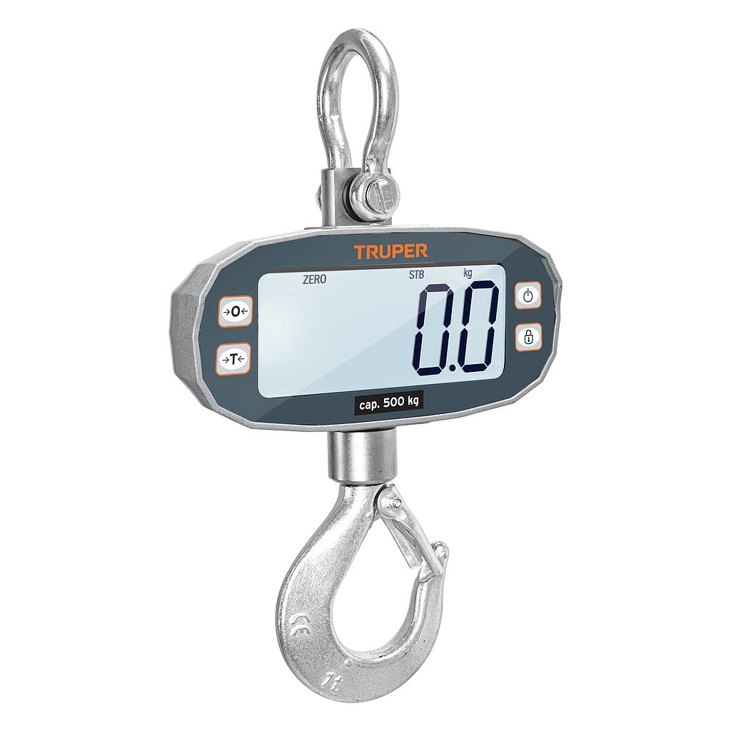 BÁSCULA ELECTRÓNICA COLGANTE, RECARGABLE, 500 KG, TRUPER