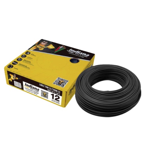 CAJA DE CABLE THW CALIBRE 12 NEGRO INDIANA