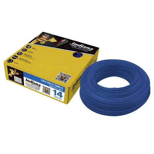 CAJA DE CABLE  THW C-14 AZUL INDIANA
