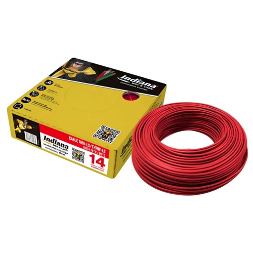 CAJA DE CABLE THW CALIBRE 14 ROJO INDIANA