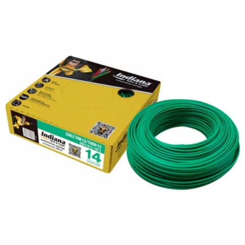 CAJA DE CABLE THW CALIBRE 14 VERDE INDIANA