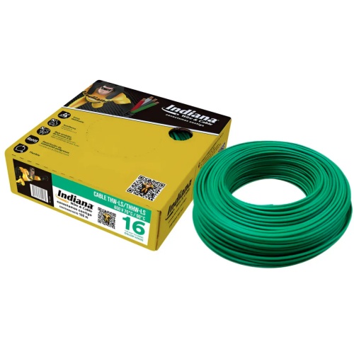 CAJA DE CABLE THW CALIBRE 16 VERDE INDIANA