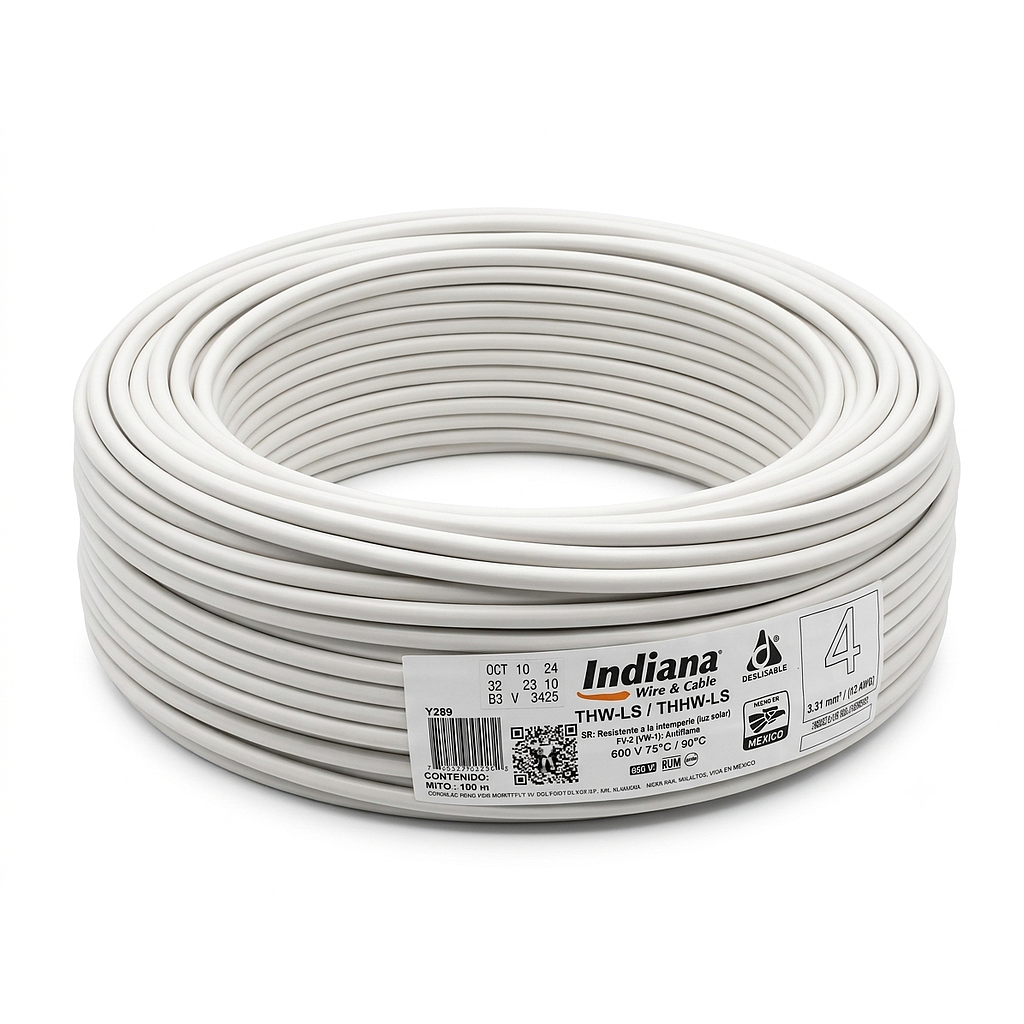 CAJA DE CABLE  THW C-4 BLANCO INDIANA