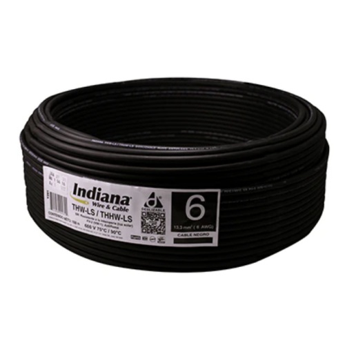 CAJA DE CABLE  THW C-6 NEGRO INDIANA