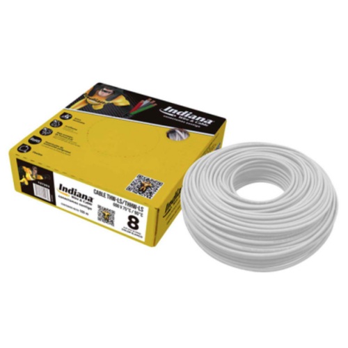 CAJA DE CABLE THW CALIBRE 8 BLANCO INDIANA