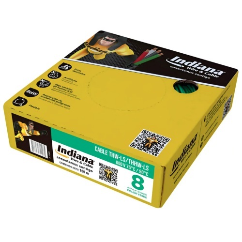 CAJA DE CABLE  THW C-8 VERDE INDIANA