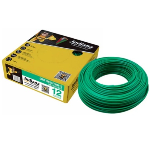 CAJA DE CABLE THW CALIBRE 12 VERDE INDIANA