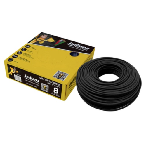 CAJA DE CABLE THW CALIBRE 8 NEGRO INDIANA