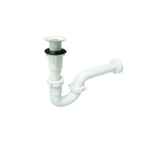 CESPOL TIPO "P" CON REJILLA BLANCO PARA LAVABO FAMA
