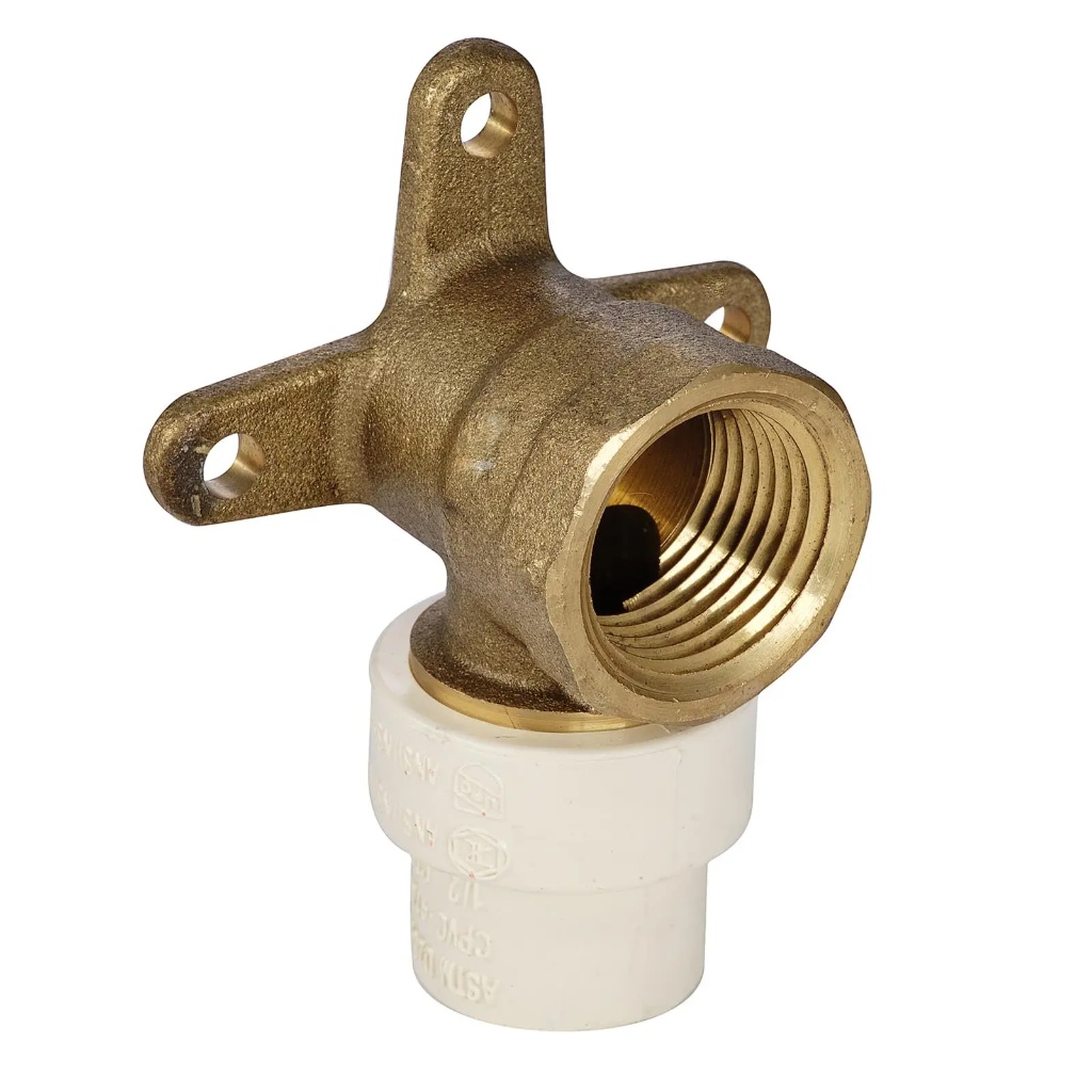 CODO PIPA CON OREJA CON INSERCION DE METAL DE 1/2" CPVC CTS