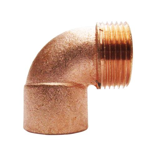 CODO ROSCA EXTERNA DE 1" X 90º COBRE