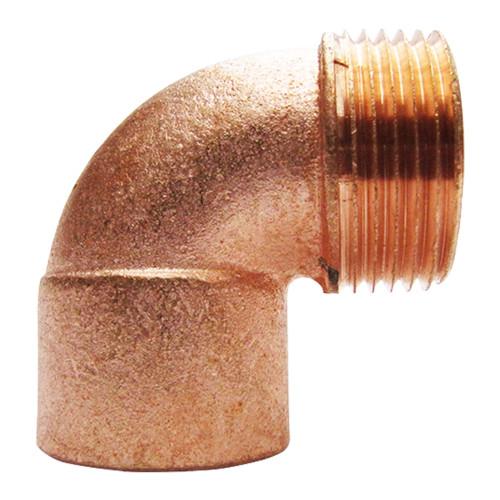 CODO ROSCA EXTERNA DE 1-1/2" X 90º COBRE