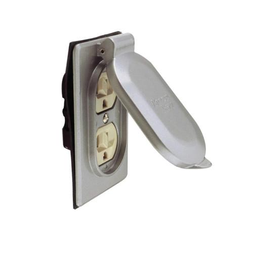 CONTACTO DUPLEX POLARIZADO CON TAPA PARA INTEMPERIE 15A