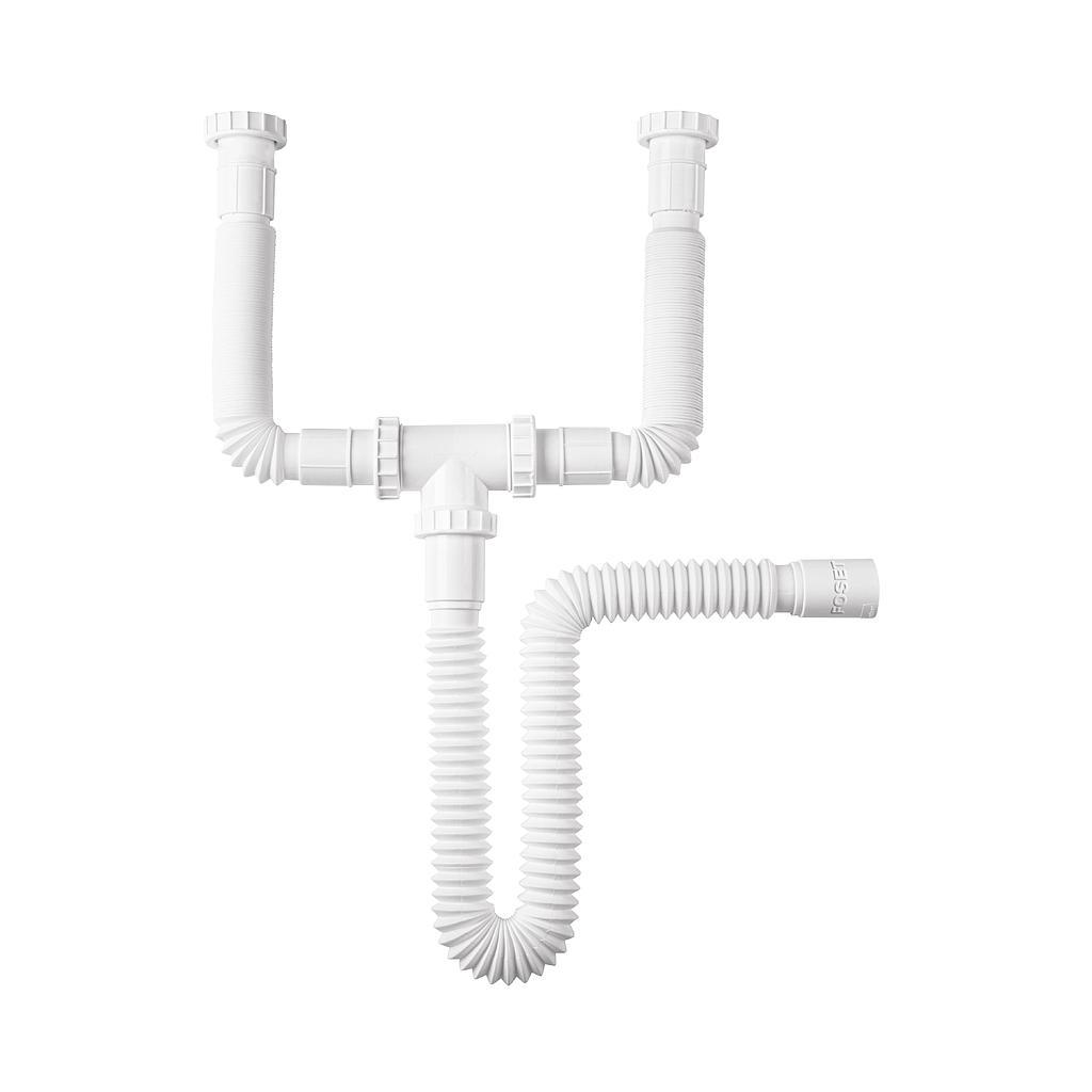 CESPOL FLEXIBLE DOBLE SIN CONTRACANASTAS PARA FREGADERO FOSET