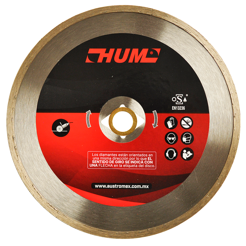 DISCO DIAMANTE RIN CONTINUO DE 7" PARA CORTE DE GRANITO Y MARMOL HUM AUSTROMEX