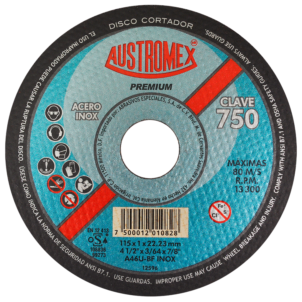 DISCO P/ACE INOX 41/2 PREMIUM AUSTROMEX