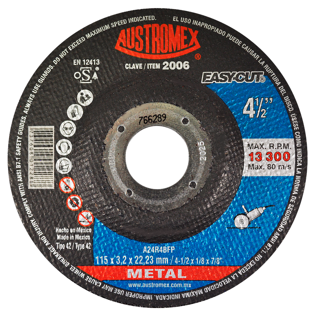 DISCO P/CORTE METAL 41/2 M-2006 AUSTROMEX
