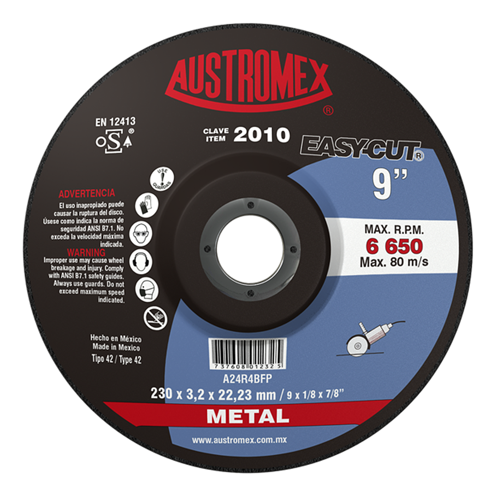 DISCO ABRASIVO DE 9" PARA CORTE DE METAL EASY-CUT AUSTROMEX