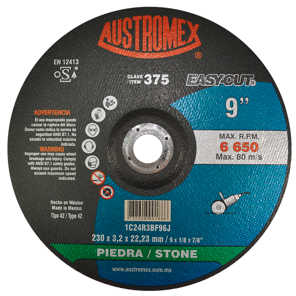 DISCO P/CORTE PIEDRA 9 AUSTROMEX (DISCOPI-375)