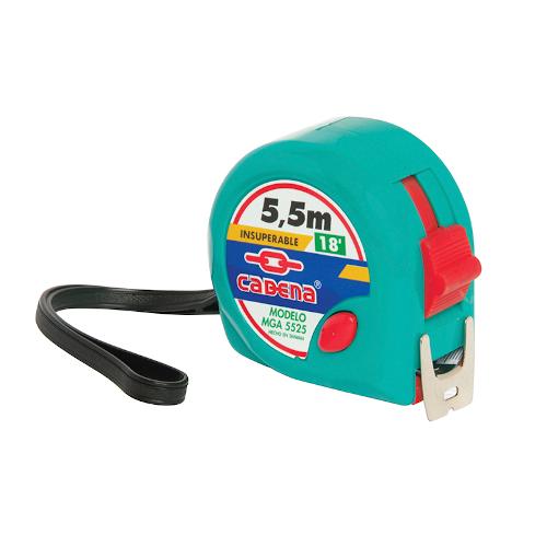 FLEXOMETRO CADENA DE 5.5 m CINTA DE 1" CON SEGURO CADENA