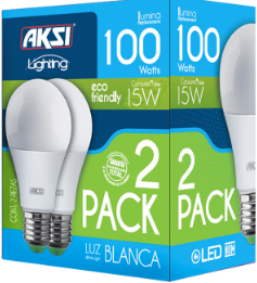 FOCO LED 2PACK 15W LUZ BLANCA AKSI