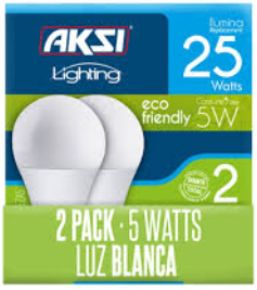 FOCO LED 2PACK 5W LUZ BLANCA AKSI