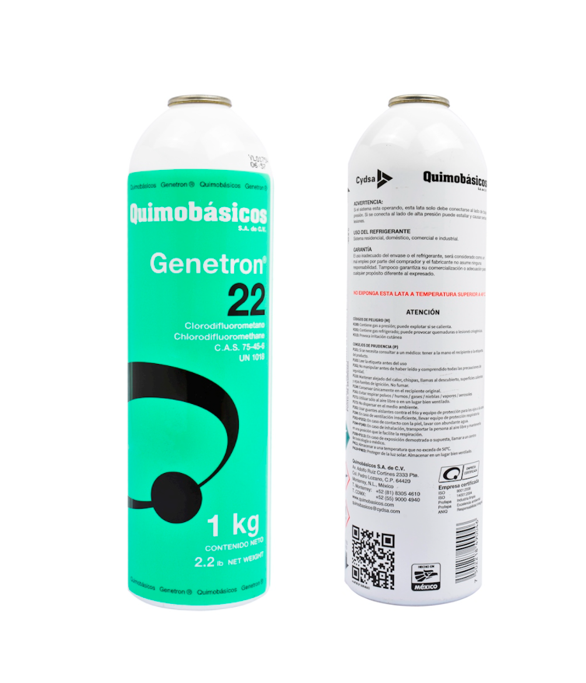 GAS REFRIGERANTE USO AIRE ACONDICIONADO  REFRIGERACION  R-22 GENETRON