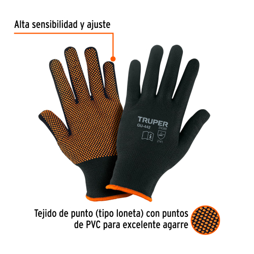 GUANTE DE POLIÉSTER  CON PUNTOS DE PVC MEDIANO TRUPER