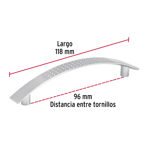 JALADERA DE 96MM LINEA CONTEMPO NIQUEL HERMEX