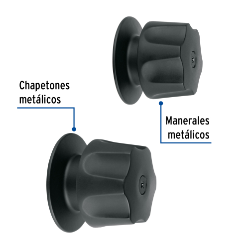 JUEGO DE 2 MANERALES HEX. METALICOS NEGRO PARA REGADERA BASIC