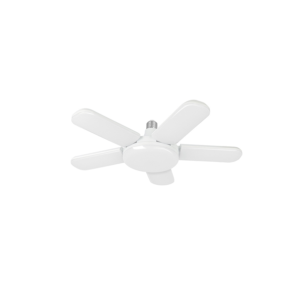 LÁMPARA DE LED 50 W  TIPO VENTILADOR CON 5 ASPAS AJUSTABLES