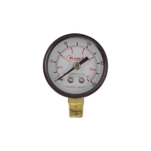 MANOMETRO 2 14KG 200PSI 1/4 NPT MODELO 200-2  KARLEN (14MANOME004CW)