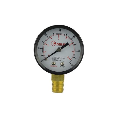 MANOMETRO 2 4KG 60PSI 1/4 NPT MODELO 60-2 KARLEN (14MANOME009CW)