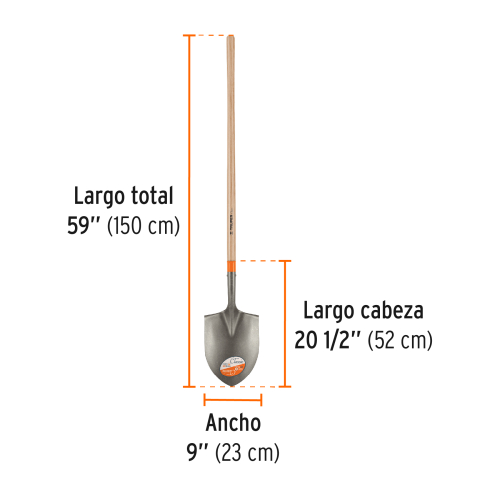 PALA IRRIGACIÓN CLASSIC, CERRADA, MANGO LARGO 49, TRUPER