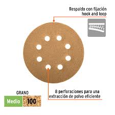 PAQUETE C/5PZ LIJA DISCO 5 G-100 CON PERFORACIONES TRUPE