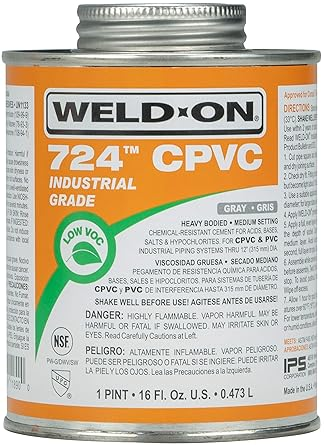PEGAMENTO 724 PVC-CPVC DE 1/2 LITRO 72412L WELD-ON