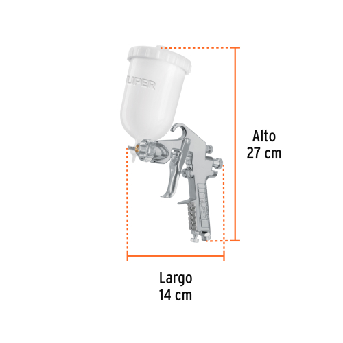 PISTOLA P/PINTAR GRAVEDAD VASO PLASTICO 1.7MM TRUPER