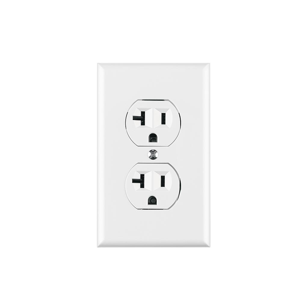 PLACA ABS C/CONTACTO DUPLEX BLANCO 20A