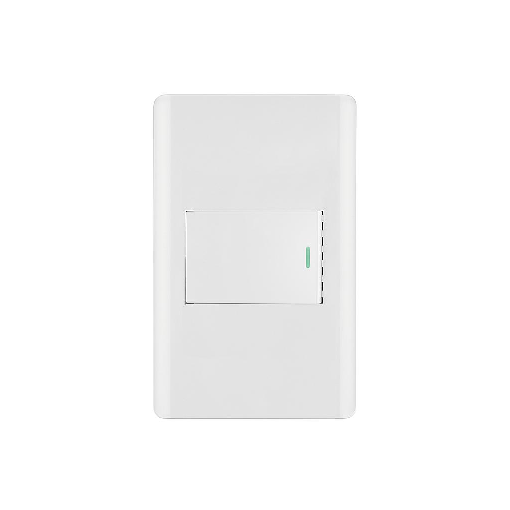 PLACA ARMADA BLANCA 1 INTERRUPTOR 1.5 MODULOS LISBOA VOLTECK
