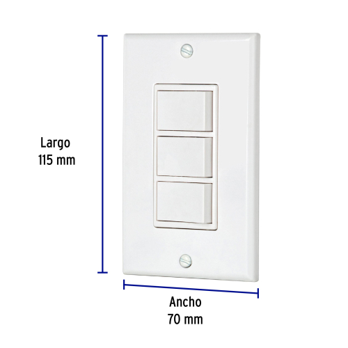 PLACA C/3 APAGADOR SENCILLO CLASSIC