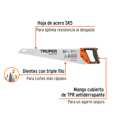 SERRUCHO 22 MANGO COMFORT GRIP TRUPER